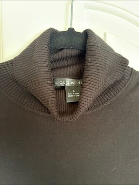 August Silk Black Turtleneck Sweater